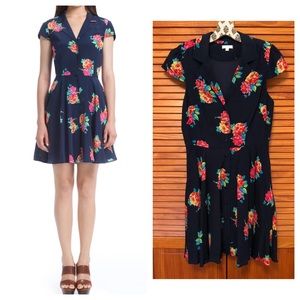 Shoshanna 100% SIlk Floral Print Shirtdress sz 8